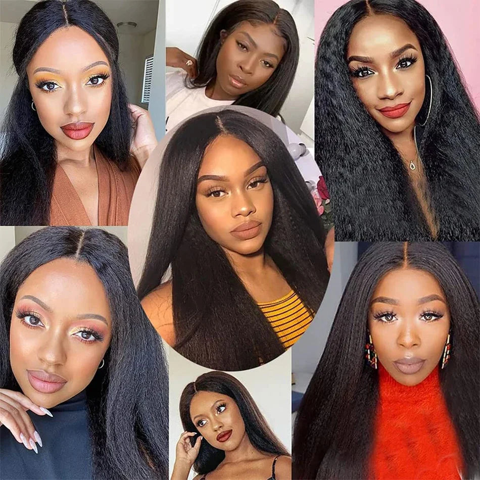 12A Raw Indian Kinky Straight 3 Bundles With Closure Human Hair Bundles With HD Frontal Yaki Straight Weave Bundles With Frontal