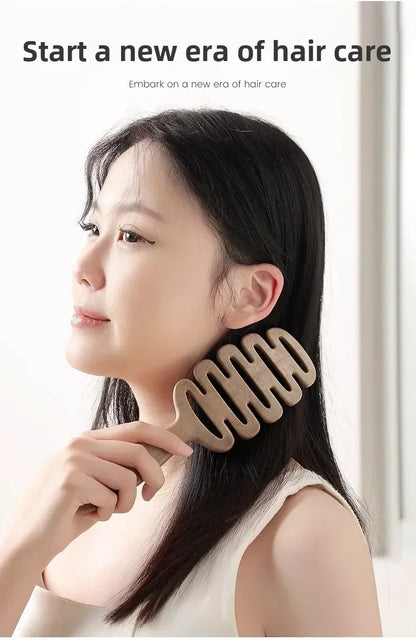 Boar Bristle Hair Comb Hollow Detangling Hair Brush Women Scalp Massage Brush Curly Hairbrush Salon Hairdressing Styling Tools