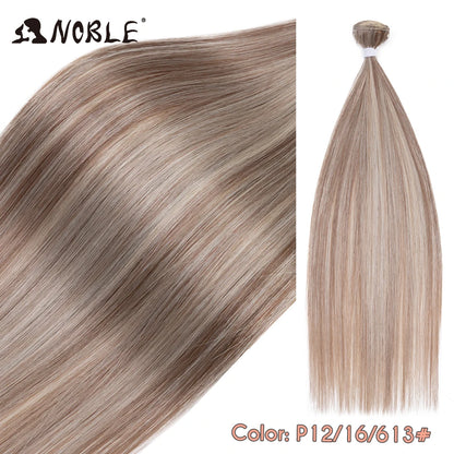 Straight Hair Extensions Bundles With Frontal Closure Synthetic Hair Bundles Salon Natural Hair Yaki Straight High Temperature
