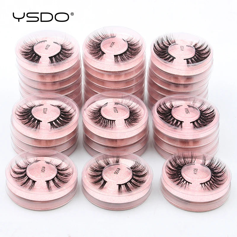 Wholesale Lashes 10/20/30/50 PCS Mink False Eyelashes Natural Soft 3D Faux 3D Mink Lashes Reusable Dramatic Fake Eyelashes Bulk
