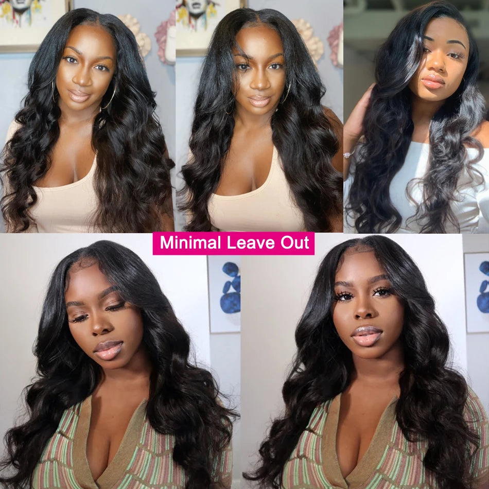 UNice Hair Upgraded Body Wave U Part Wig / V Part Wig With Elastic Drawstring 100% Human Hair Upart Wig Minimal Leave Out