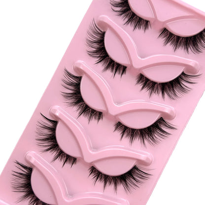 HBZGTLAD Cat Eye Lashes Natural Look Fox False Eyelashes Gorgeous Wispy & Lightweight Faux Mink Lashes for Doll Eye Makeup