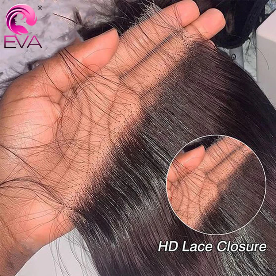 Invisible 5x5 HD Lace Closure Melt Skin Pre Plucked HD Transparent Lace Straight 6x6 7x7 HD Lace Closures Only 100% Human Hair
