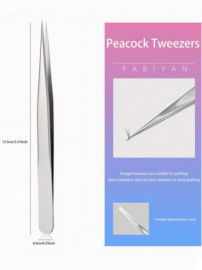 4PCS Eyelash Extensions Tweezers Set  Stainless Steel Tweezers for DIY Lash Extension and Removal Eyebrow Tweezers Nippers Eyela