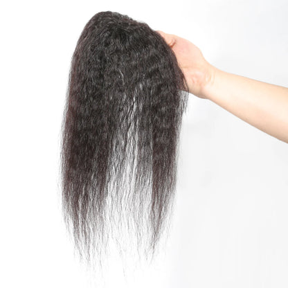 Yaki Straight Human Hair Topper Hair Piece for Thinning Hair or Covering White Hair&Increase Hair Volume,kinky straight hair