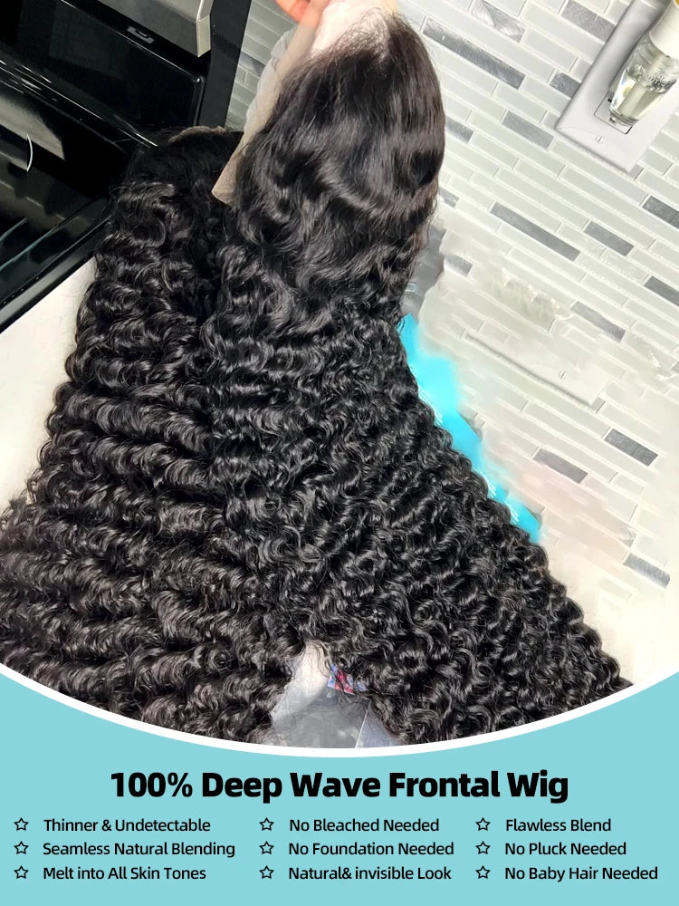 220 Density Loose Deep Wave 30 34 Inch 13x6 HD Lace Frontal Human Hair Wigs Brazilian PrePlucke Water Curly 13x4 Lace Front Wig