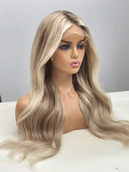 Blonde balayage full lace wigs Synthetic hair wig custom wigs lace front wigs blonde wig handmade wig hd lace wigs glueless wigs