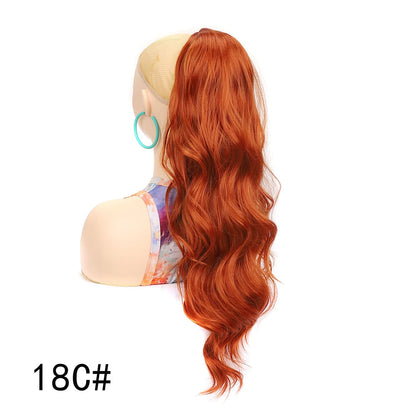 Ponytail Extension 24Inch Long Natural Wavy Drawstring Pony tail for Women Synthetic Heat Resistant Hairpiece for Daily Use part