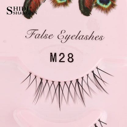 Manga Lashes 5 Pairs Anime Cosplay Faux Mink Lashes Korean Natural short Full Strip Lashes Clear Band Soft Eyelashes Extension