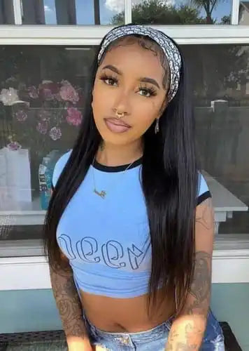 Headband Wig Human Hair Straight Brazilian Wigs With Head Band For Black Women Remy Full Machine Made