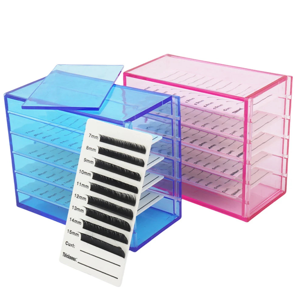 Eyelash Extensions Storage Box 5 Layers Acrylic Pallets Holders Lash Organizer False Eyelashes  Makeup Tools Supplies