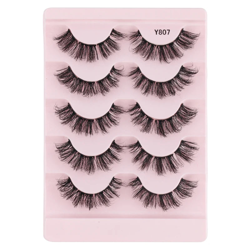 Natural Short False Mink Lashes 3/5/10 Pairs Extensions Eye Hair False Eyelashes 3D Faux Cils Soft Fluffy Eye Lashes for Beauty