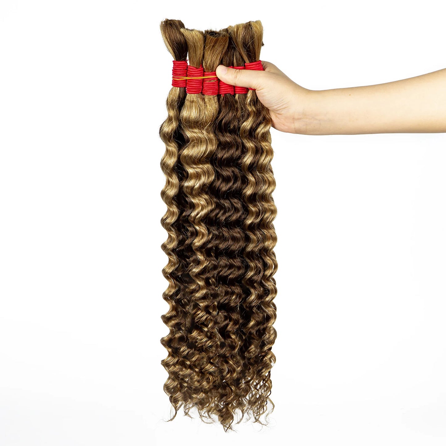 Deep Wave Bulk Human Hair for Boho Braids No Weft 100% Virgin Human Hair Bulk for Braiding Curly Extension Bundles for Women