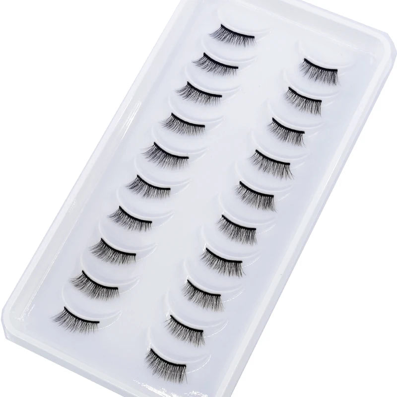 New 10 Pairs Crisscross Half Eye Lashes Natural False eyelashes Handmade 3D Mink Lashes Makeup Tools Reusable Eyelash Extension