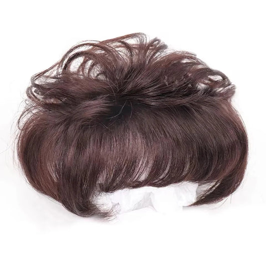 YELOWTIM Synthetic Long Water Wavy Curly Half Head Wig Women's Hairpieces Invisible Head Top Wig Block Increase Hair Volume