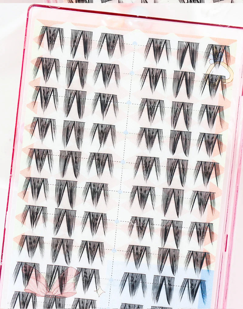 New Doll Lashes Extension Natural Cat Eye False Eyelashes Cosplay Makeup Cross Strip Eye Lashes Handmade Manga Anime Lash