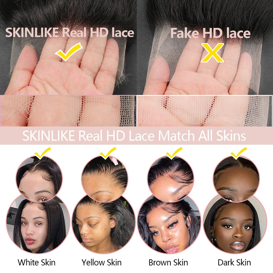 Skinlike Real HD Transparent Lace 6x6 HD Lace Closure Only Deep Curly Pre plucked Melt Skin Brazilian Human Hair 5x5 HD Closure
