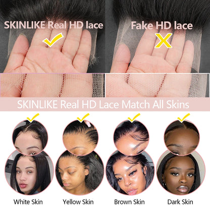 Skinlike Real HD Transparent Lace 6x6 HD Lace Closure Only Deep Curly Pre plucked Melt Skin Brazilian Human Hair 5x5 HD Closure