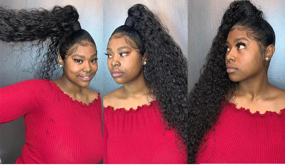 12A Malaysian Hair Bundles With Frontal Kinky Curly Bundles With Frontal 13x4 Ear to Ear Lace Frontal Human Hair Weave Extension