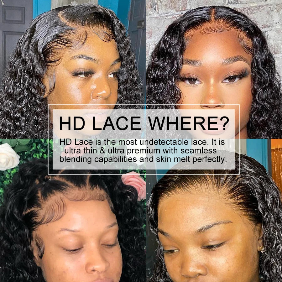 Skinlike Real HD Transparent Lace 6x6 HD Lace Closure Only Deep Curly Pre plucked Melt Skin Brazilian Human Hair 5x5 HD Closure