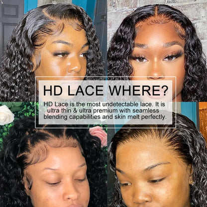Skinlike Real HD Transparent Lace 6x6 HD Lace Closure Only Deep Curly Pre plucked Melt Skin Brazilian Human Hair 5x5 HD Closure