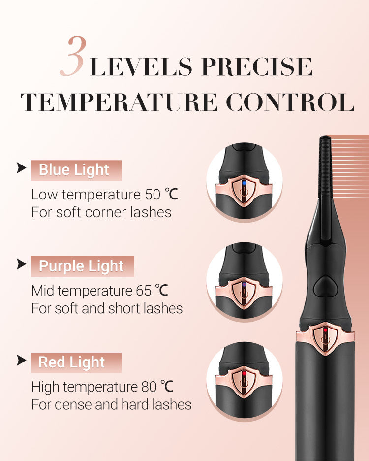 Electric Eyelash Curler For Instant Glam Long Lasting Natural Eyelash Comb Heated Lash Curling Tools