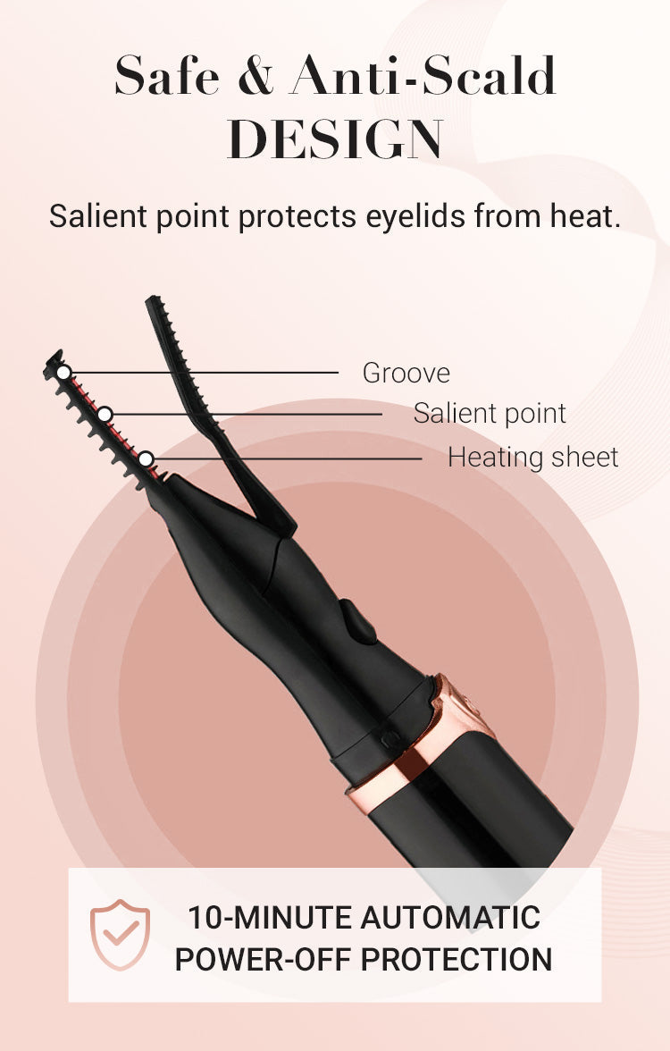 Electric Eyelash Curler For Instant Glam Long Lasting Natural Eyelash Comb Heated Lash Curling Tools