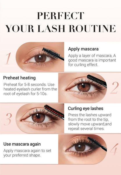 Electric Eyelash Curler For Instant Glam Long Lasting Natural Eyelash Comb Heated Lash Curling Tools